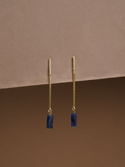 Sodalite Dangling Earring - Gemstone 18k Gold Plated - Lili-Origin