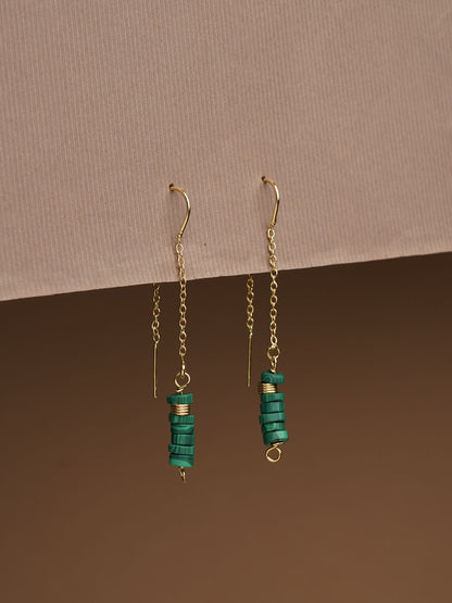 Turquoise Dangling Earring - Gemstone 18k Gold Plated - Lili-Origin