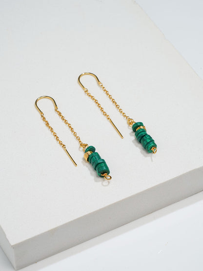 Turquoise Dangling Earring - Gemstone 18k Gold Plated - Lili-Origin