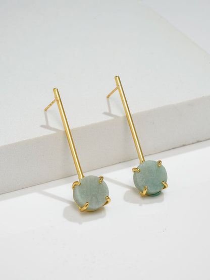 Long Green Amazonite Earring - Lili-Origin