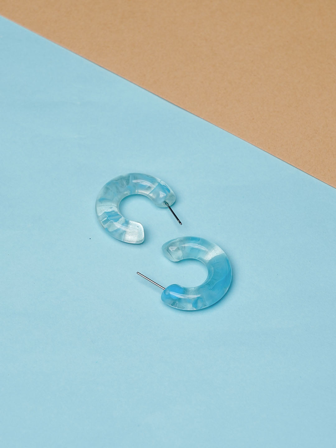 Blue Resin Hoop Earring - Lili-Origin