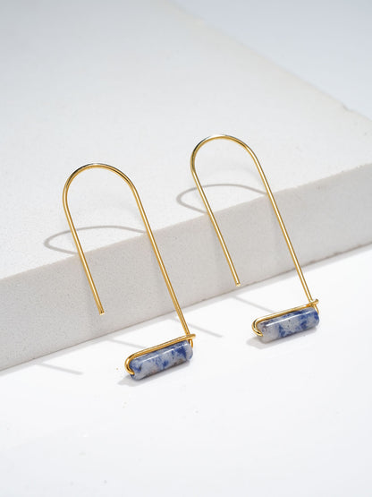 Lapis - Gemstone Drop 18k Gold Plated Earring - Lili-Origin