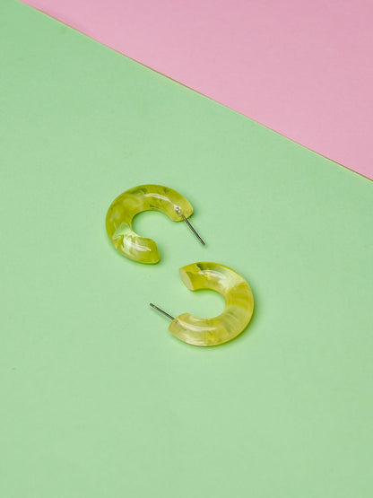 Lime Resin Hoop Earring - Lili-Origin