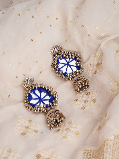 Blue Jhumka - Fabric Earring - Lili-Origin