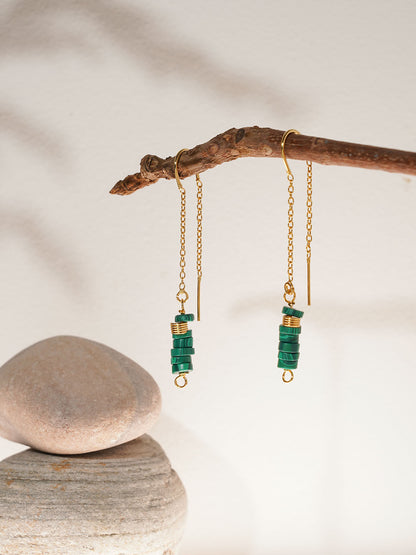 Turquoise Dangling Earring - Gemstone 18k Gold Plated - Lili-Origin