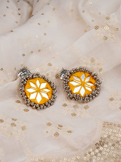 Yellow Mirror - Fabric Earring - Lili-Origin