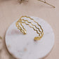 Wavy line Brass Adjustable Bracelet - Lili-Origin