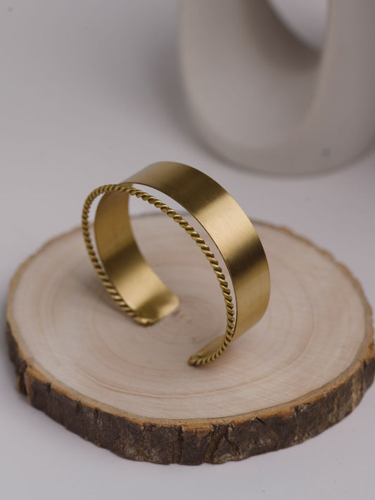 Plainly Twist Adjustable Brass Bracelet