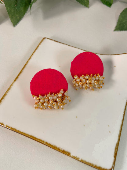 Pink Pearls - Fabric Earring - Lili-Origin