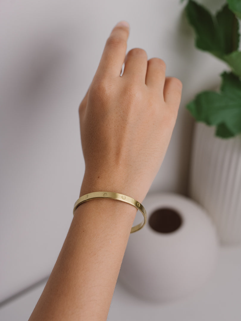 Band Brass Adjustable Bracelet (Anti Tarnish) - Lili-Origin