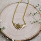 Feather Brass Necklace (Anti Tarnish)