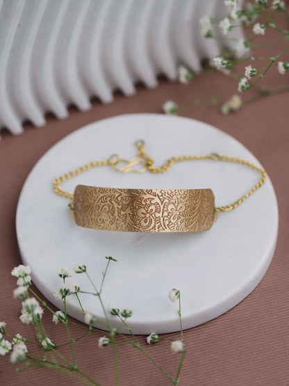 Flora Brass Bracelet (Anti Tarnish)