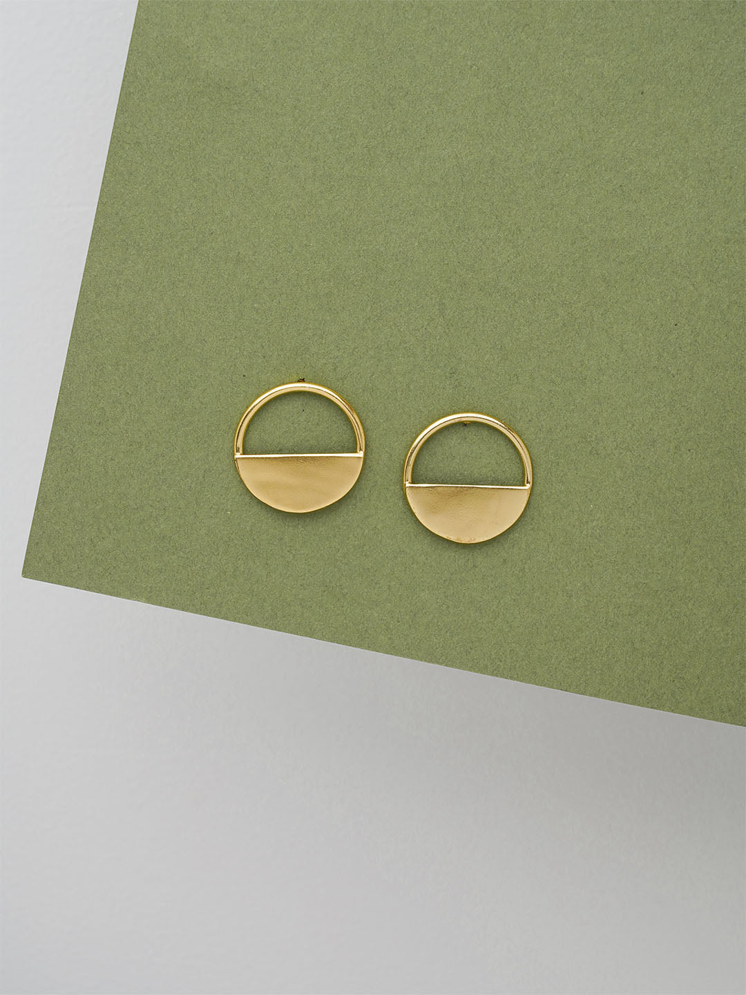 Earrings Studs - Sun Half Circle - Brass - Gift & Gather