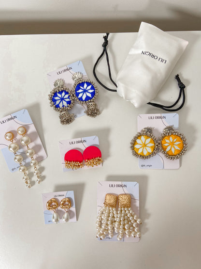 6 Festive Earrings + Pouch Festive Hamper - Lili-Origin