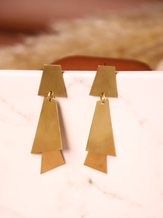 Triad Brass Handmade Earring (Anti Tarnish)