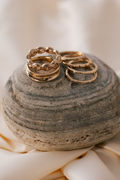 6 Wave Ring Set Gold - Lili-Origin