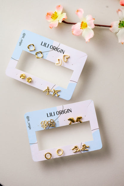 8 Pair Lili stud Earring - Lili-Origin