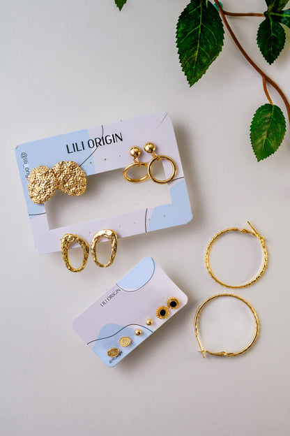 7 pack geometric earring - Lili-Origin