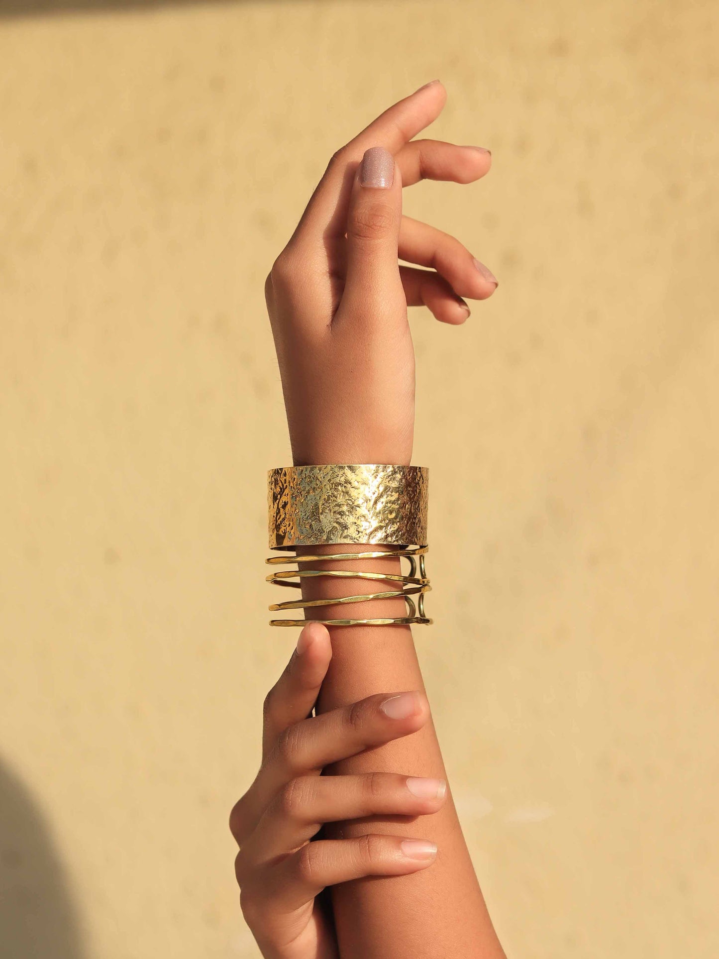 Block Lines Brass Bracelet (Anti Tarnish)