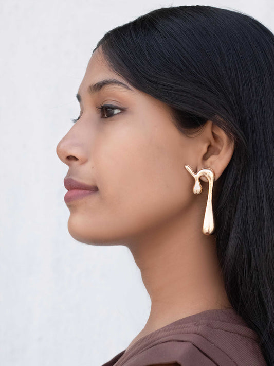 Long Fluid Statement Earring