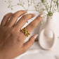 CrossWire Chunky Statement Ring (Adjustable Brass Ring)