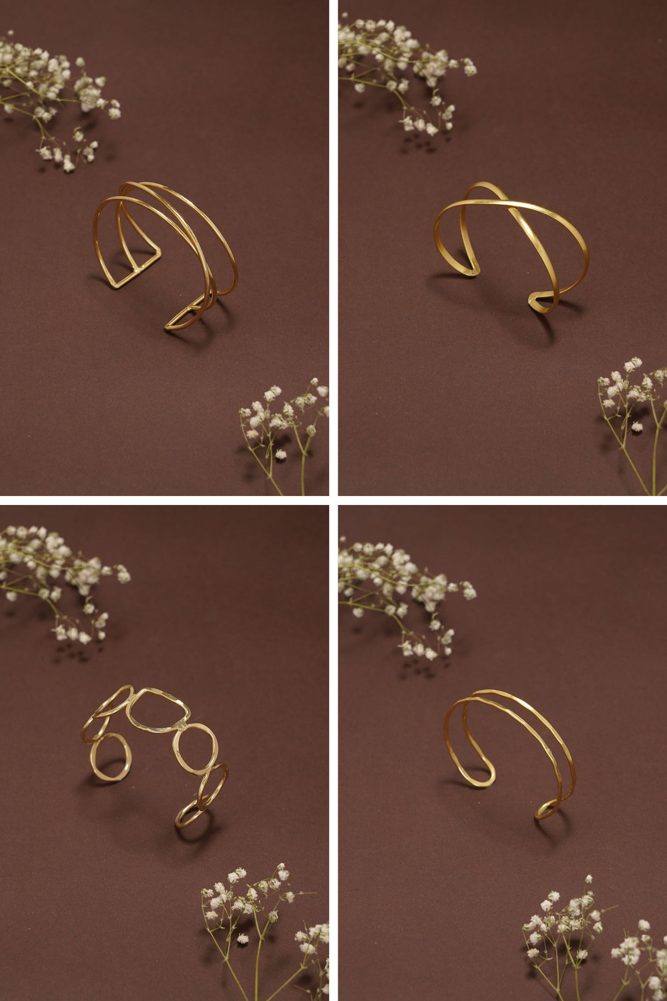 Best Selling Brass Statement Hamper (4 Adjustable Brass Bracelet) - Lili-Origin