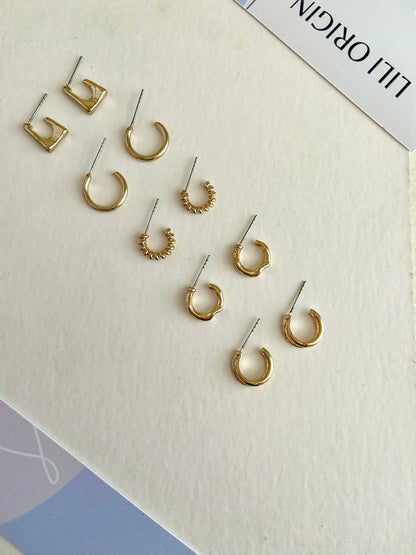 5 pack Mini Hoops Earrings - Lili-Origin