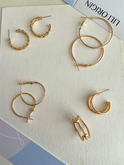 4 Pack Circular Hoop Earrings - Lili-Origin