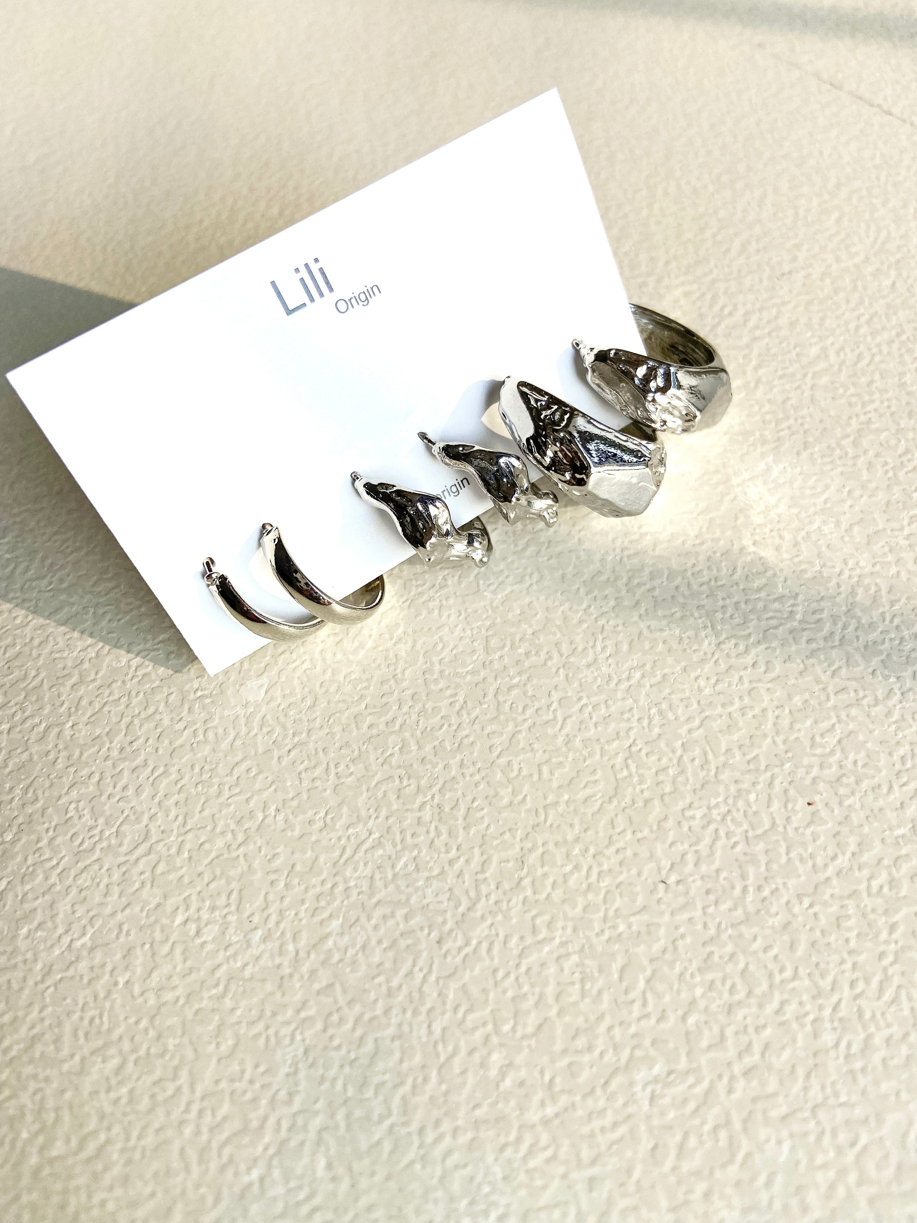 Chunky hot sale silver earrings