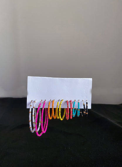 7 Pairs Summer Hoop Earrings - Lili-Origin