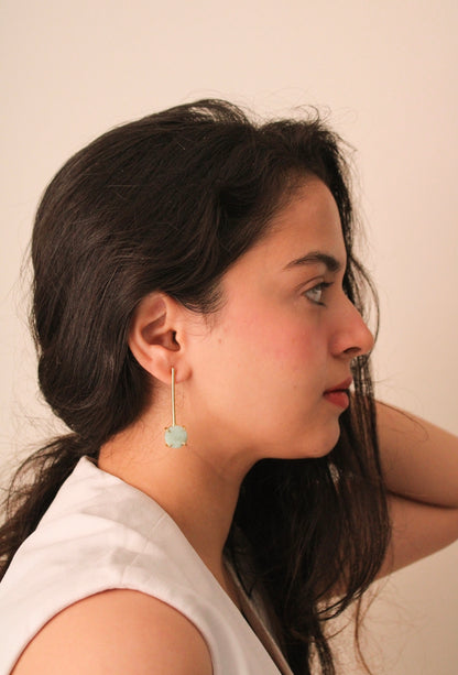 Long Green Amazonite Earring - Lili-Origin